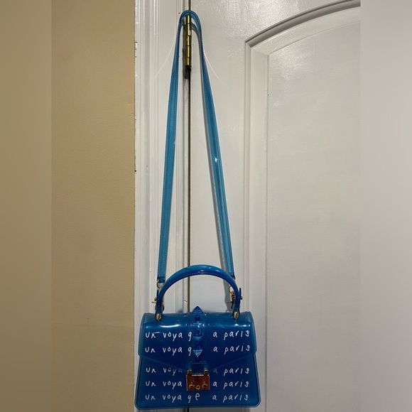 Blue Paris cross body bag/hand bag - Picture 2 of 4